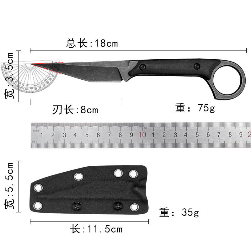 Claw knife, outdoor straight knife, fruit knife, portable high-hardness small knife, portable knife, self-defense all-in-one, cutting fruit knife Application Scenario