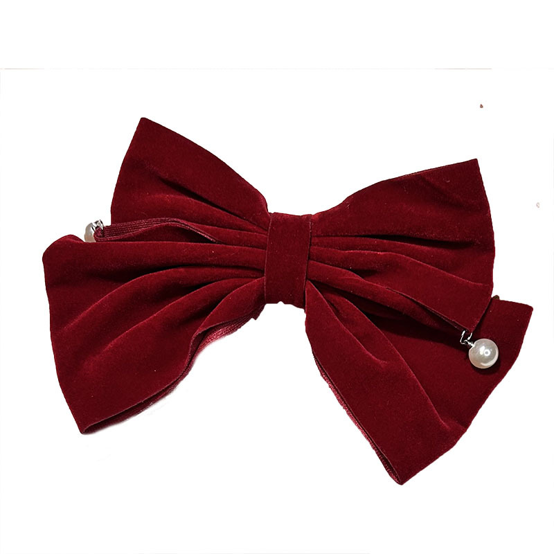 Autumn and winter versatile spring clips, double-layer large bow hair clips, straight clips, back hairpins, ponytail clips, headwear Item Picture