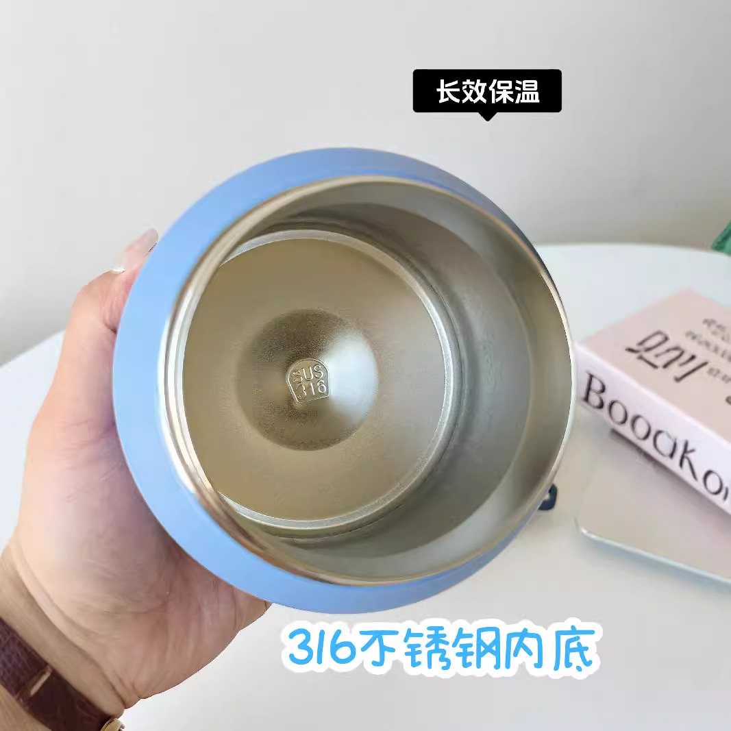 Large-capacity 316 stainless steel insulated cup, popular student, high appearance level, large-belted cup, men's and women's double drinking straw, ton ton pot Specification drawing