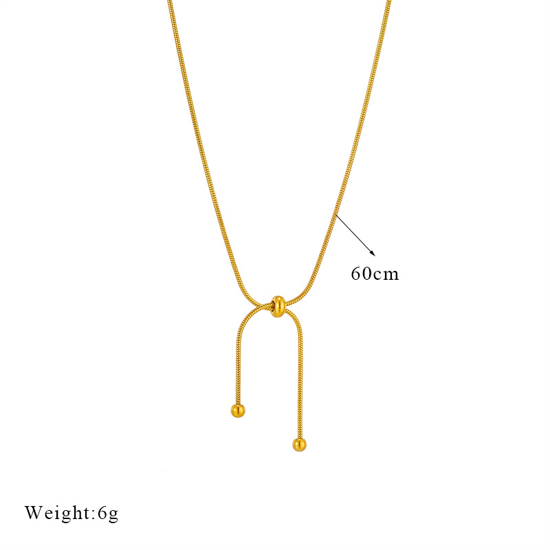 A niche design with a pull-out line necklace, a minimalist Instagram-style accessory for women, and a simple collarbone chain necklace Item Picture