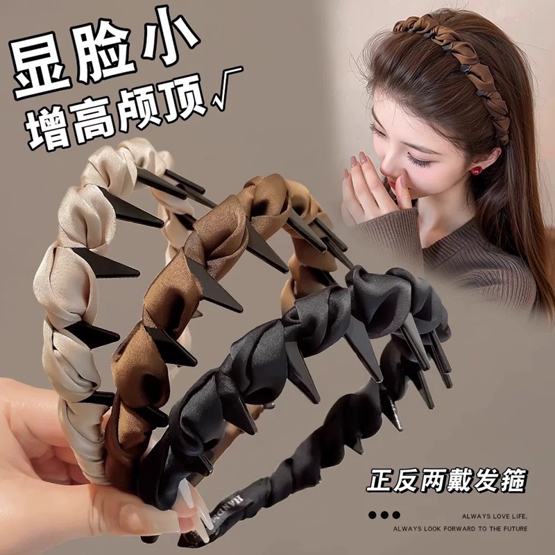 Korean satin-wrapped hairband for women 2025 new style, high-end and youthful, high headband with teeth, anti-slip and pressure hairpin Application Scenario