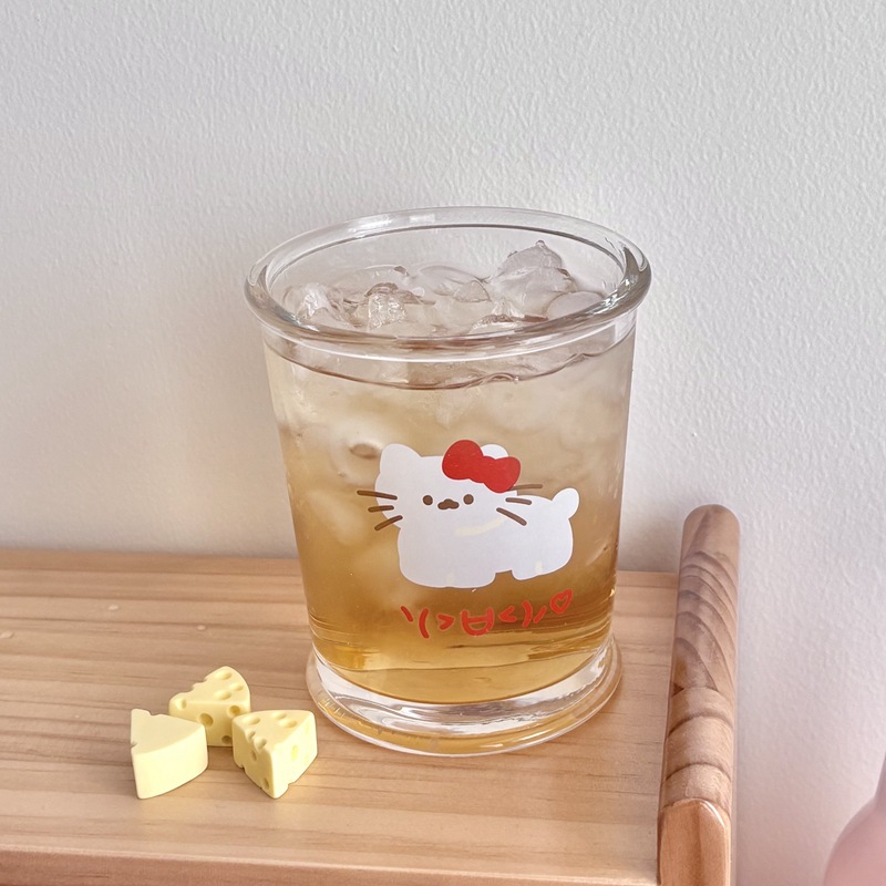 Homemade Instagram girls' high-appearation-level glass cups, cold brew coffee cups, couple water cups, best friend breakfast cups, milk cups Specification drawing