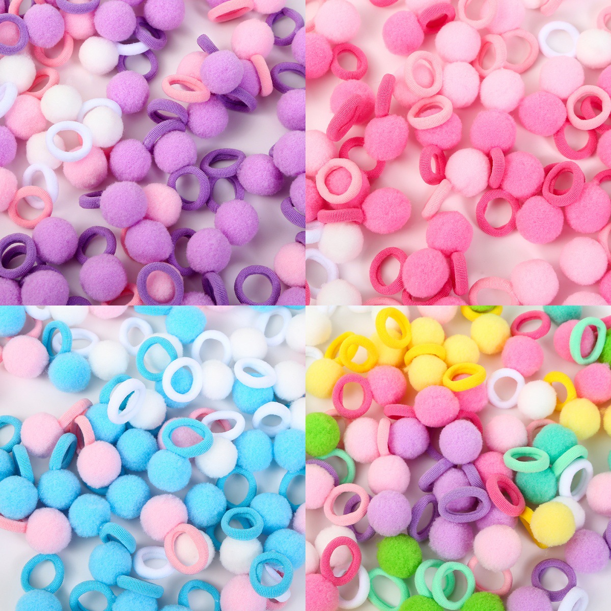 Children's hair tie, plush ball, ball hair band, cute rubber band. Little girls can tie their hair without damaging it. New autumn and winter hair accessories full figure