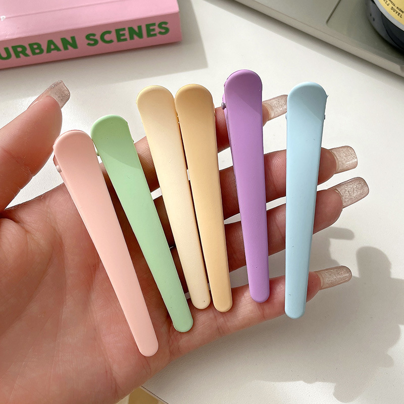 Korean colorful hairpins for women, candy-colored matte simple one-piece hairpins, new versatile side bangs hairpins for washing face Specification drawing