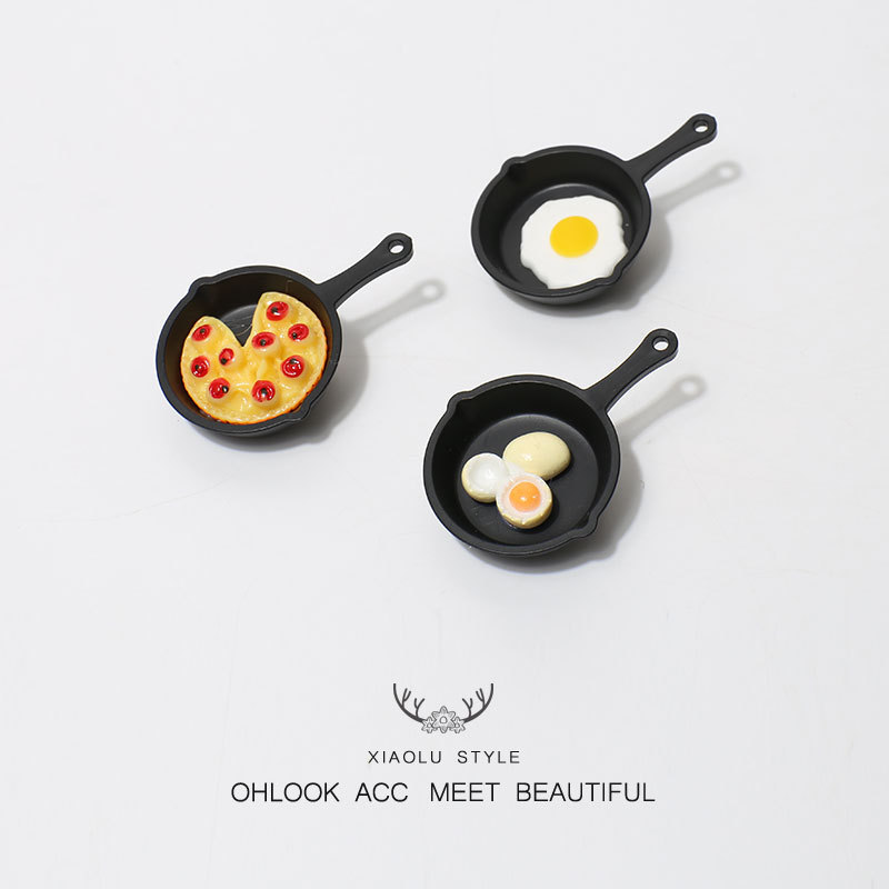 Fun pan-fried egg hair clips, realistic and strange girl hair accessories, student bangs side clips, top clips full figure