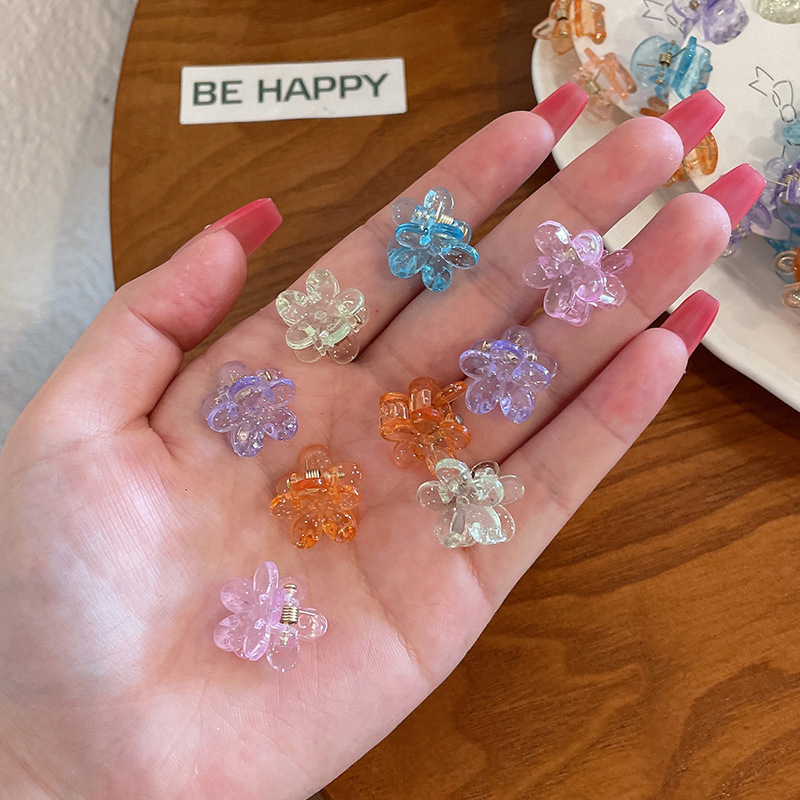 Korean mini exquisite transparent gripper, side small hair clip, cute flower bangs clip, broken hair clip, hair accessory, hair pin Specification drawing