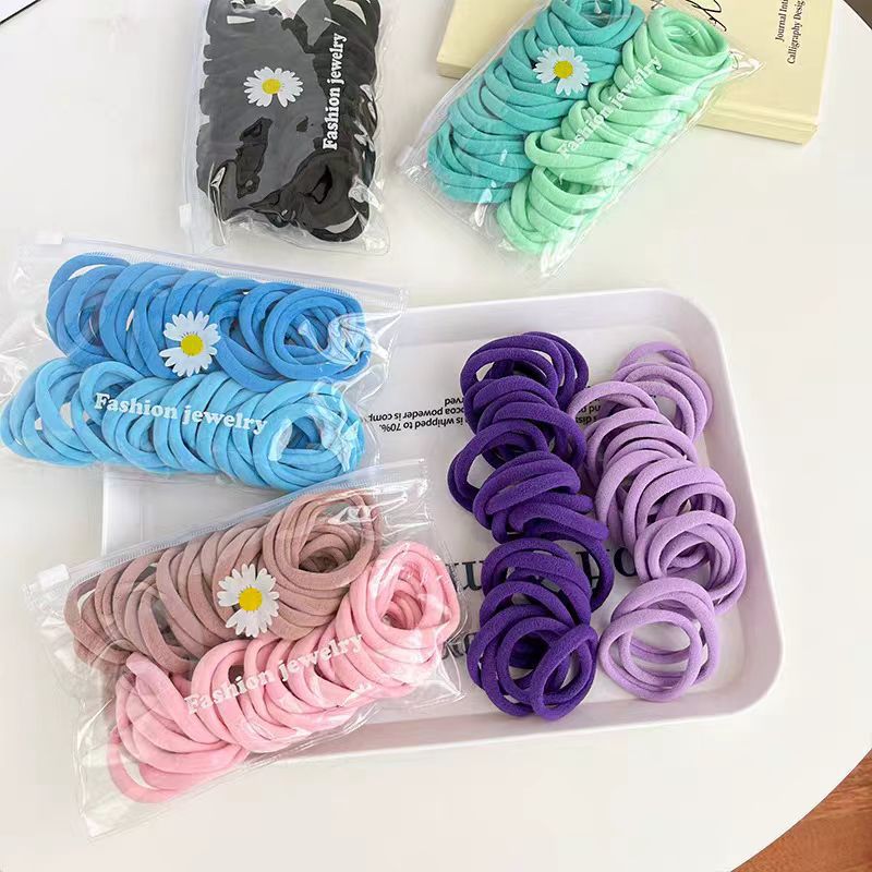 Children's hair accessories, girls' seamless hair ties, high elasticity, no damage to hair, hair bands, hair ties, rubber bands, leather covers, hair ties, headwear details Picture