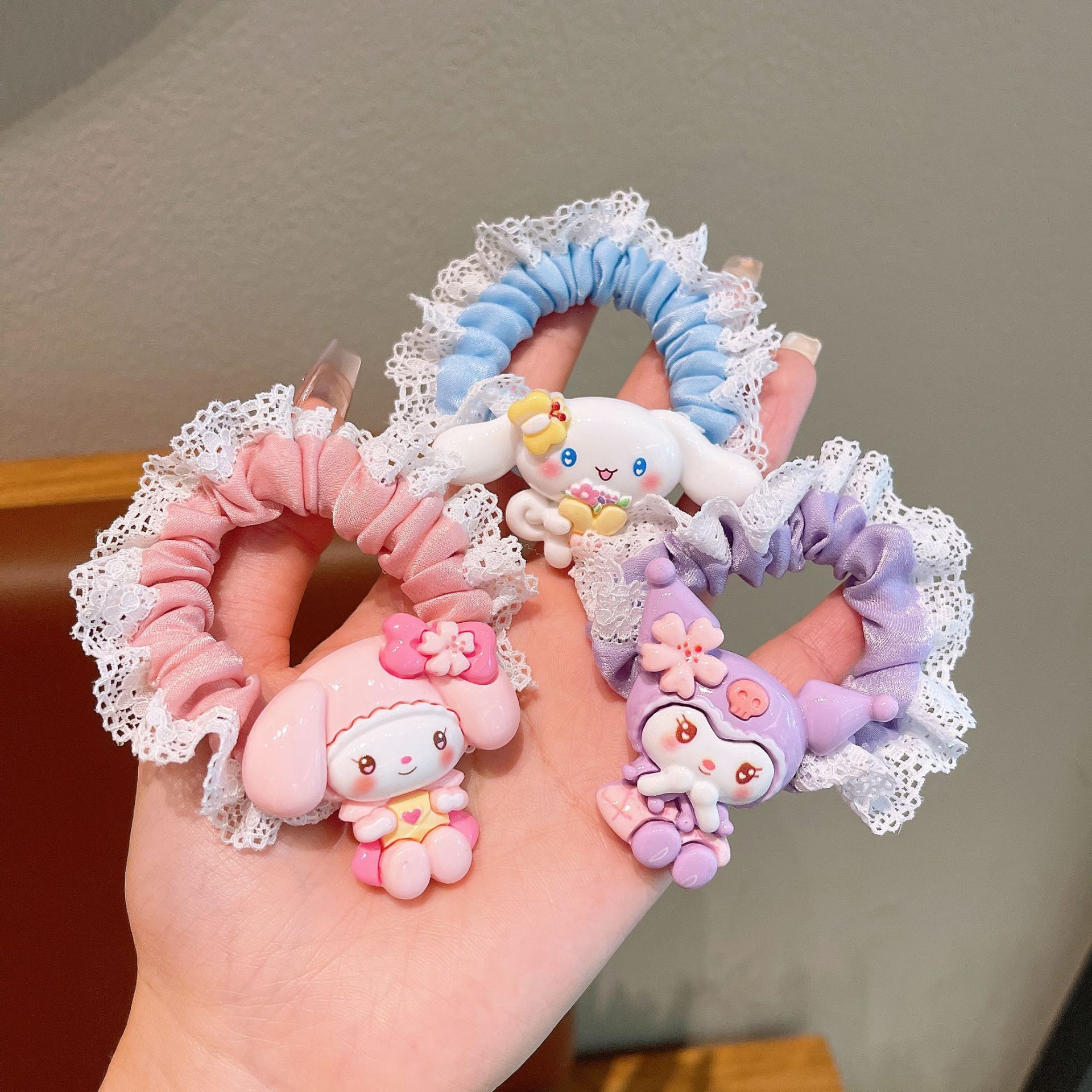New wholesale of candy-colored small animal small intestine hair bands, Japanese cartoon and childlike girl style ponytail hair ties and hair accessories details Picture