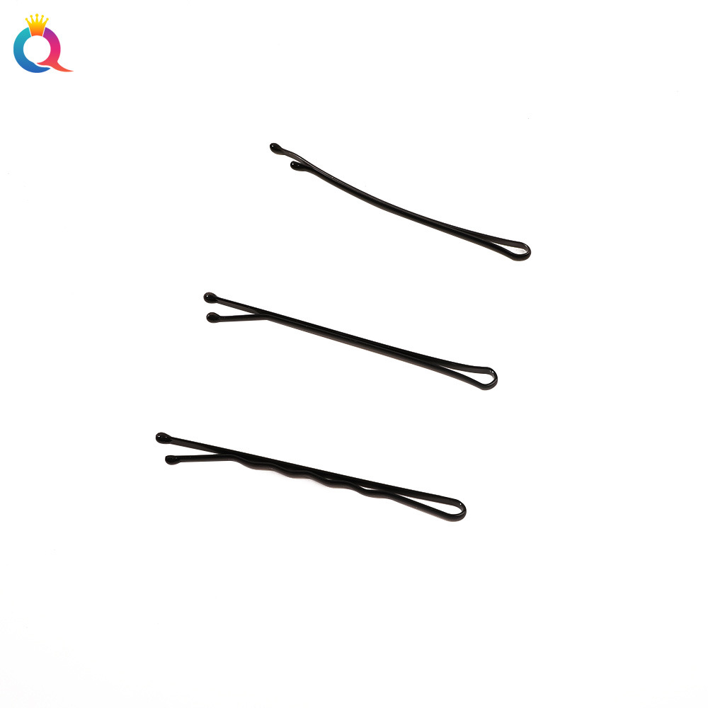 Wholesale of Qiyue black metal hair fixing clips, hairpins, steel clips for broken hair, small hair clips and children's hair accessories Item Picture