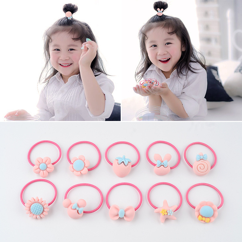 Children's flower hair band, hair tie for toddlers that won't hurt their hair, baby hair band, elastic and good for tying hair, girls' little pull headwear Specification drawing