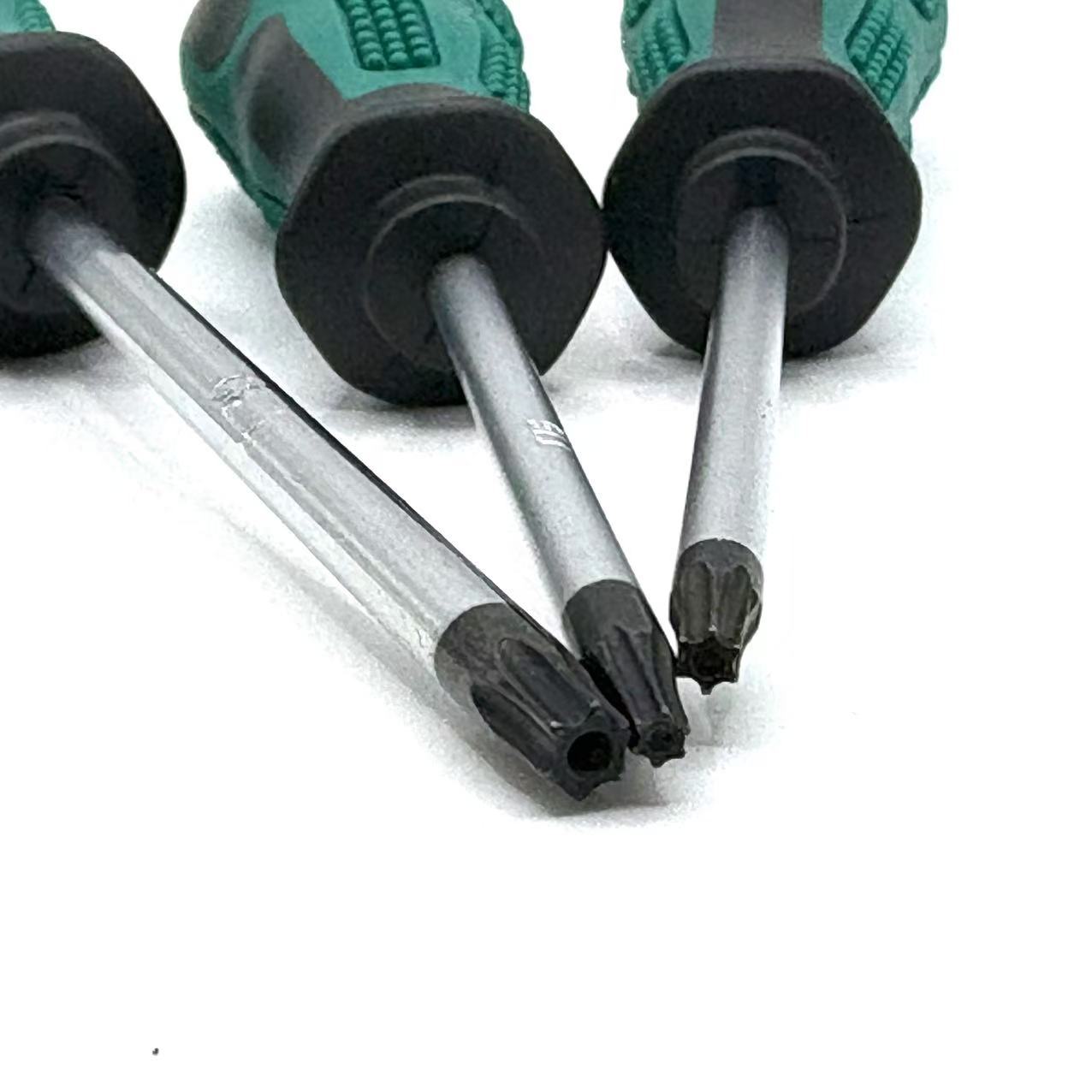 Plum blossom mid-hole screwdriver, star-shaped cross-shaped hexagonal screwdriver with hole, industrial screwdriver T8, T10, T15, T20, T30 precision Specification drawing
