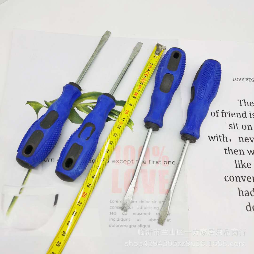 4-inch massage handle flat-head screwdriver, flat-head screwdriver, one-yuan hardware tools wholesale Specification drawing