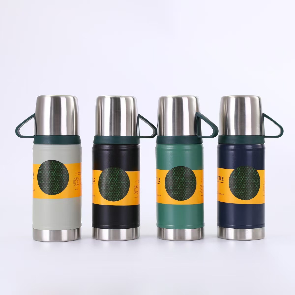 Cross-border exclusive insulated cup gift box, 304 stainless steel insulated cup, casual portable water cup, one cup with three LIDS wholesale Specification drawing