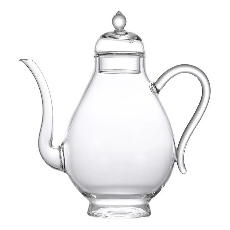 Glass teapot for brewing in the style of Song Dynasty, high-temperature resistant teapot for green tea and flower tea, heat-resistant transparent kettle for boiling water, Gongfu teapot for brewing Item Picture