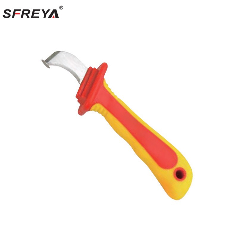 Insulated tool injection molding double-color insulated straight-edge cable knife, VDE insulated cable knife with a withstand voltage of 1000V, insulated knife Specification drawing
