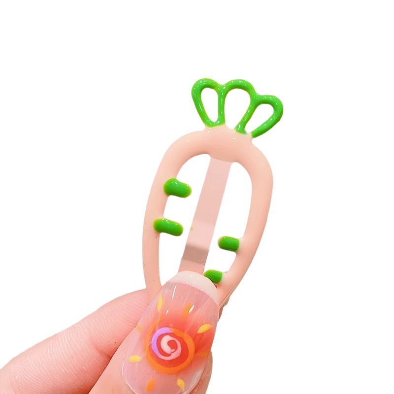 Cute carrot hair clips for children, new side bangs clips for girls, baby's back head hair clips, bb hair accessories Item Picture