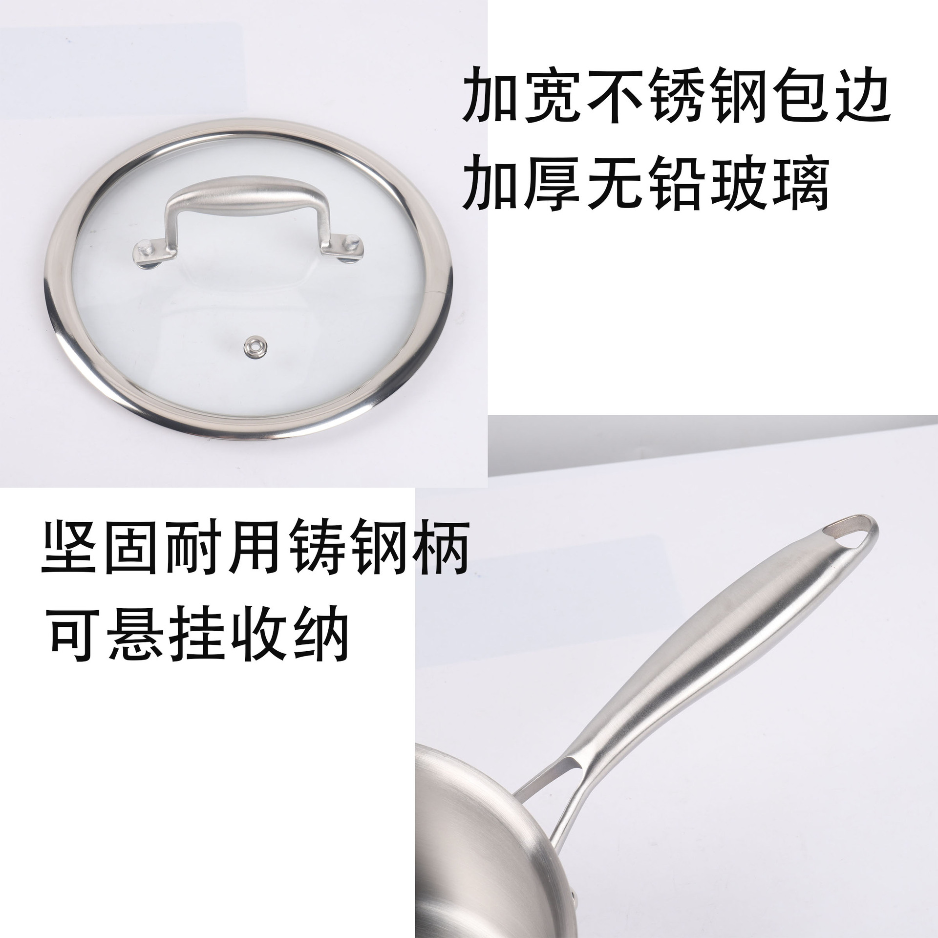 Stainless steel soup pot, milk pot, multi-functional three-layer steel household uncoated cooking and steaming pot, baby food pot, small pot details Picture
