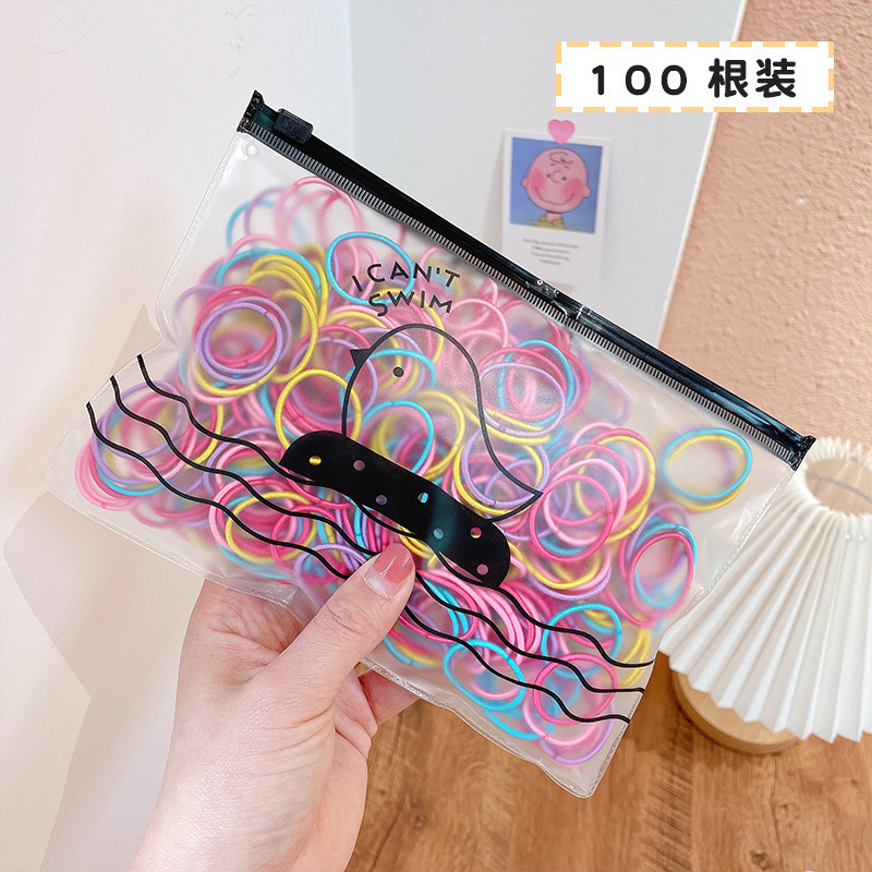 Children's rubber band candy-colored hair ties. Korean girls' hair is cute and won't damage their hair. Factory direct sales of 100 colorful hair bands Specification drawing