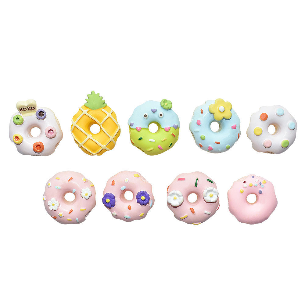 Miniature food toy diy accessories, sweet and cute doughnuts, resin accessories, hair accessories, headwear and earrings, accessories materials Item Picture