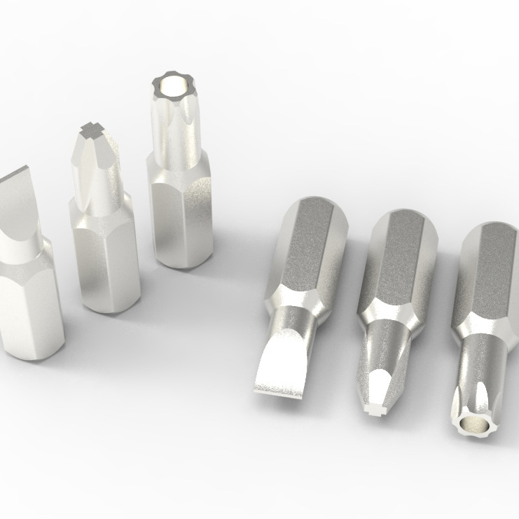 CRV electric screwdriver, EDC parts, irregular-shaped nickel-plated 1/4, 6.35, 25mm manufacturer Specification drawing