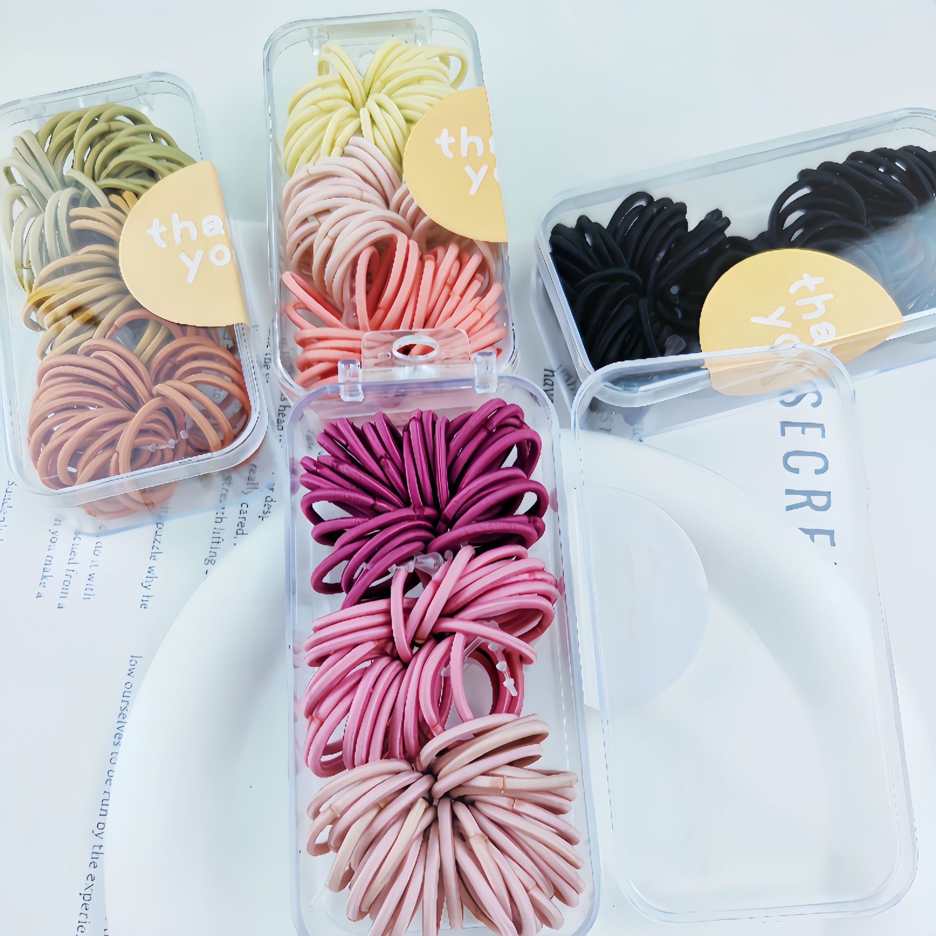 Children's colorful thumb hair bands, mini rubber bands, girls' and babies' hair-safe hair ties, kindergarten tie-up hair ties full figure