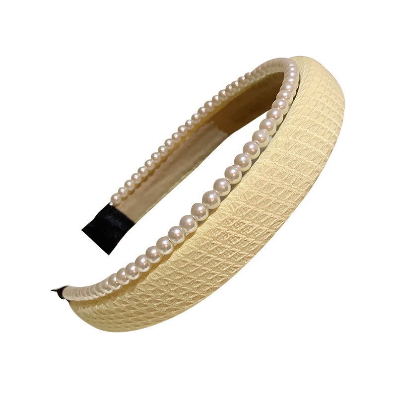 Pearl candy-colored sponge hair band, retro sweet princess style, 2023 new Korean-style hair accessory compression headband Item Picture