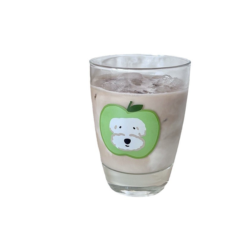Homemade apple dog glass cup, cold brew coffee cup, home water cup, cute dog milk juice cup, cartoon Item Picture