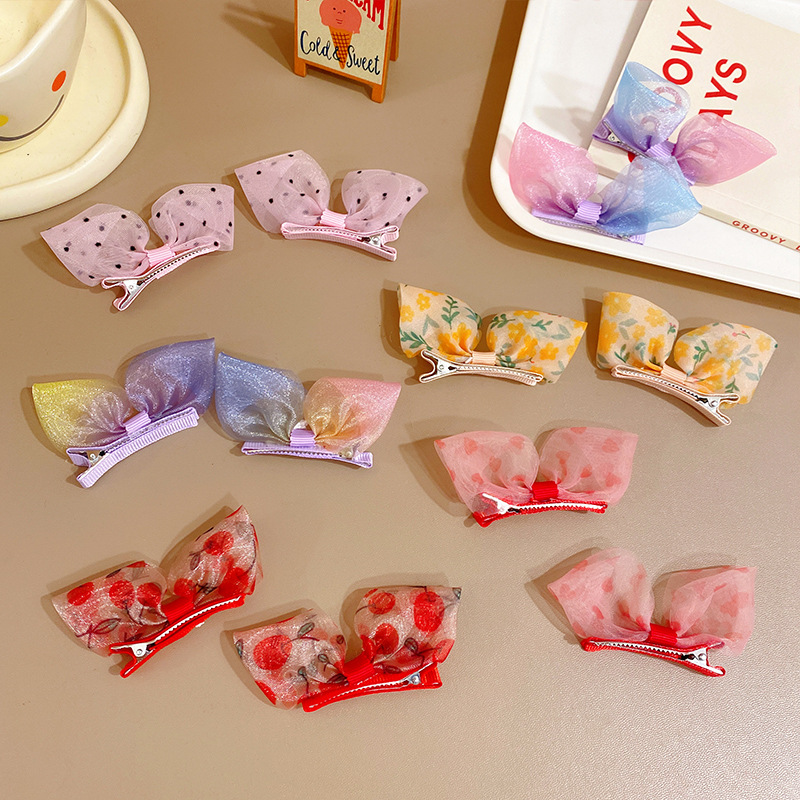 Cute and ethereal bow hair clips for children, girls, little girls, babies, hair accessories, headwear, hair clips, Korean girls Specification drawing