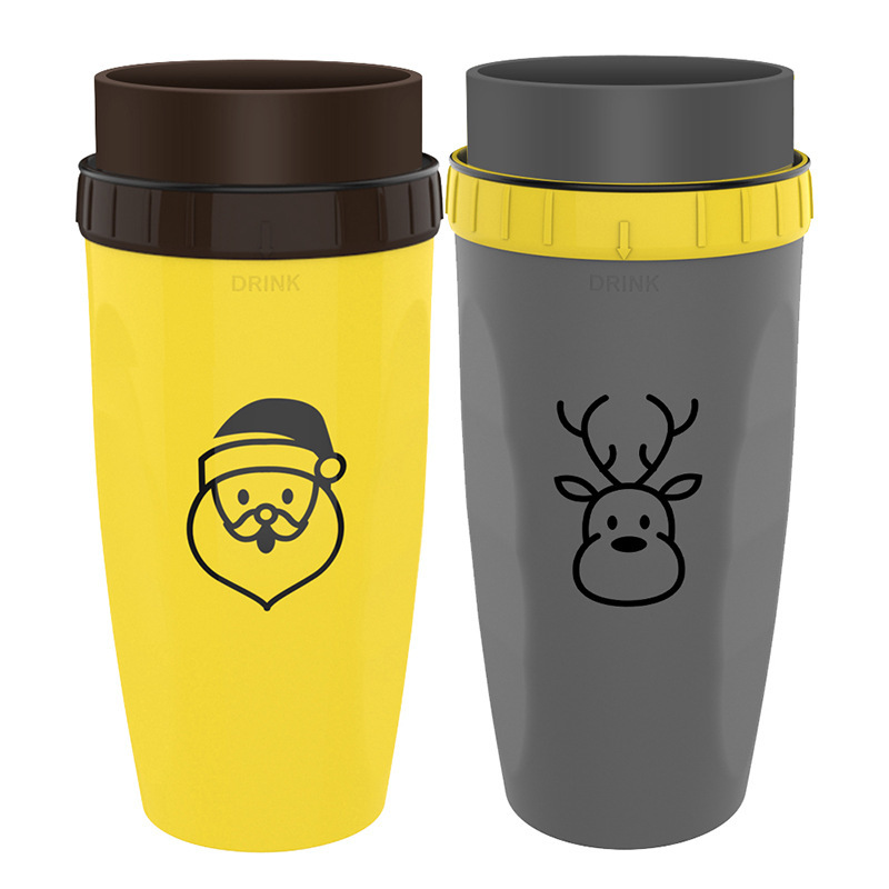 The cross-border bestseller, the French neolid twisty cup without a lid, is a portable and creative plastic cup for children and students full figure