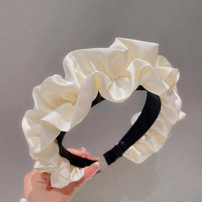 Song Ji-ah's same high top pleated headband with a high-end look, a retro French style for women, and a new release in 2022 Specification drawing
