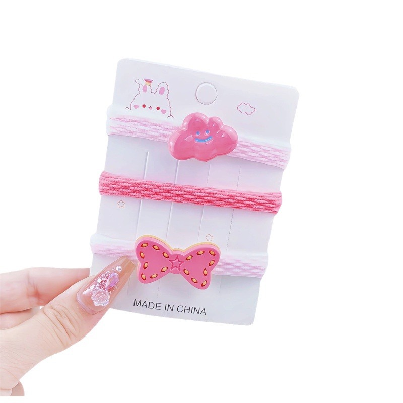 Sweet and colorful bow, cloud towel tie, cute and versatile hair band, children's hair won't hurt, girls' hair band Item Picture