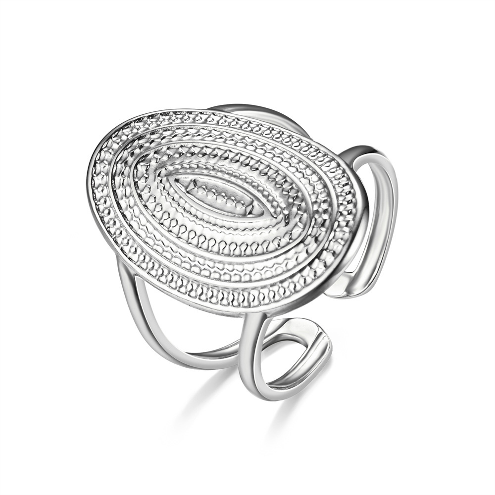 Titanium steel Bohemian-style ring for women, geometric woven anti-allergy, cross-border bestseller, minimalist and niche design wholesale Item Picture