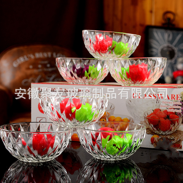 Six-piece phoenix tail bowl set, glass bowl gift set, gift box, four-piece crystal salad bowl set, opening QR code scanning event Application Scenario