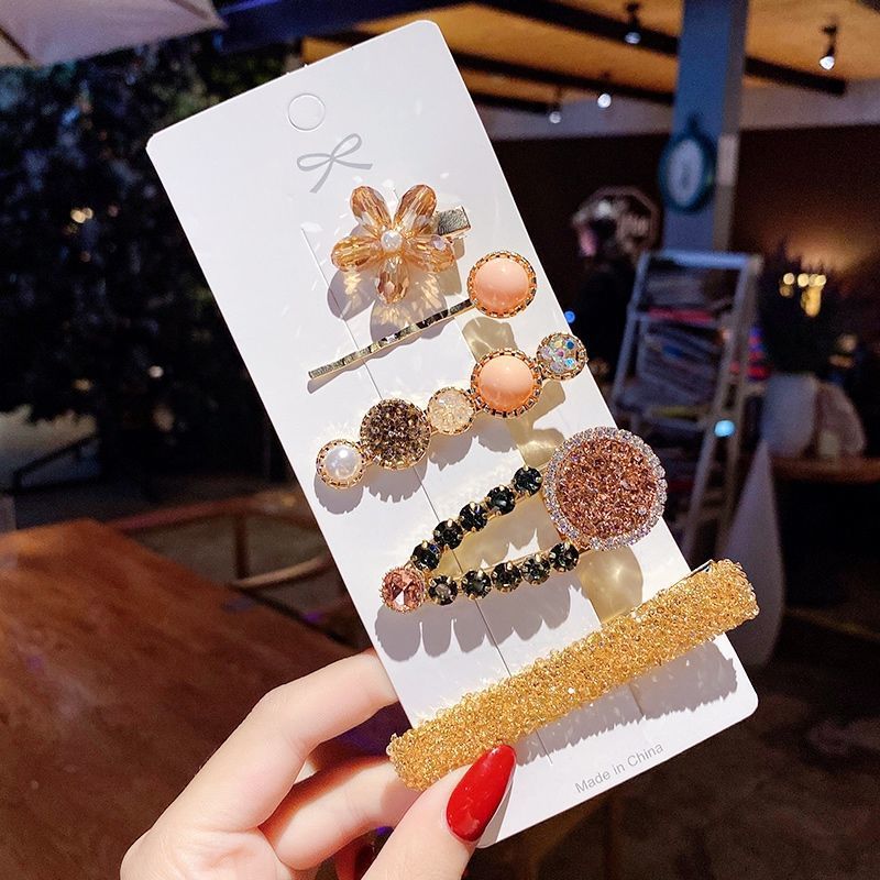 Pearl hairpins, women's small clips headwear, 2023 new style of internet-famous side high-end and exquisite bangs, high-end hairpins Specification drawing
