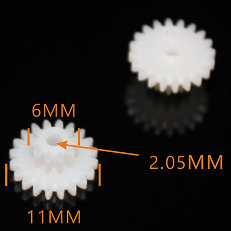 20+10 teeth plastic double-layer gear, 0.5 module, outer diameter 11mm, toy double-row double-row reduction gear 20102B details Picture
