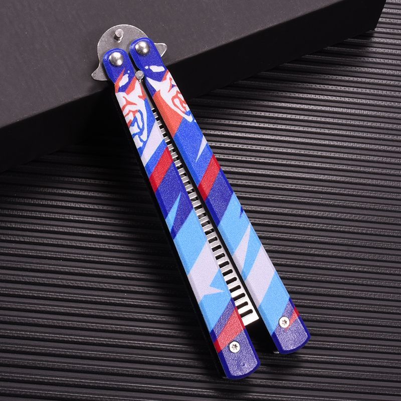 CSGO Butterfly Knife Valorant Fearless Contract Night Dew Butterfly Comb Factory in stock, outdoor swing hand uncut Specification drawing