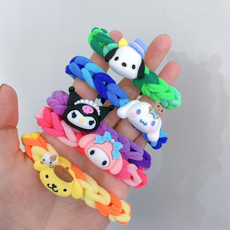 Sanrio Kuromi diy handmade gifts, woven rubber band hair ties, boyfriend and girlfriend couple bracelets, hair bands Specification drawing