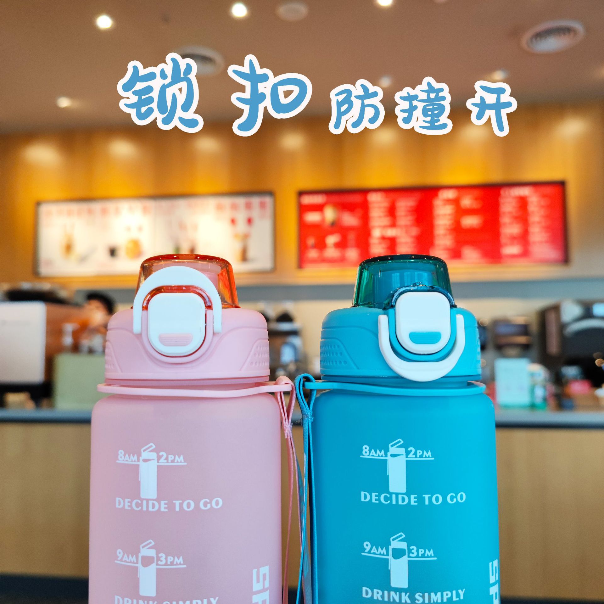 Wholesale new plastic water cup 1000ml direct drinking type with gradient color frosted strap portable lifting rope sports and fitness water bottle Application Scenario