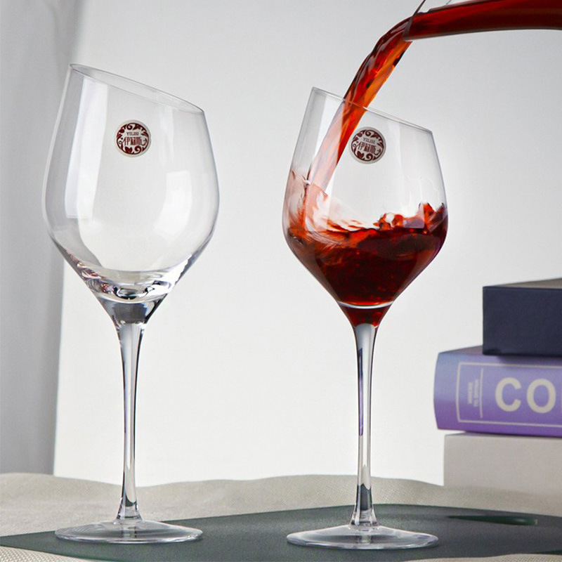 Wholesale of Elise European-style crystal wine glasses, household and commercial simple wine glasses, and creative tall glasses details Picture