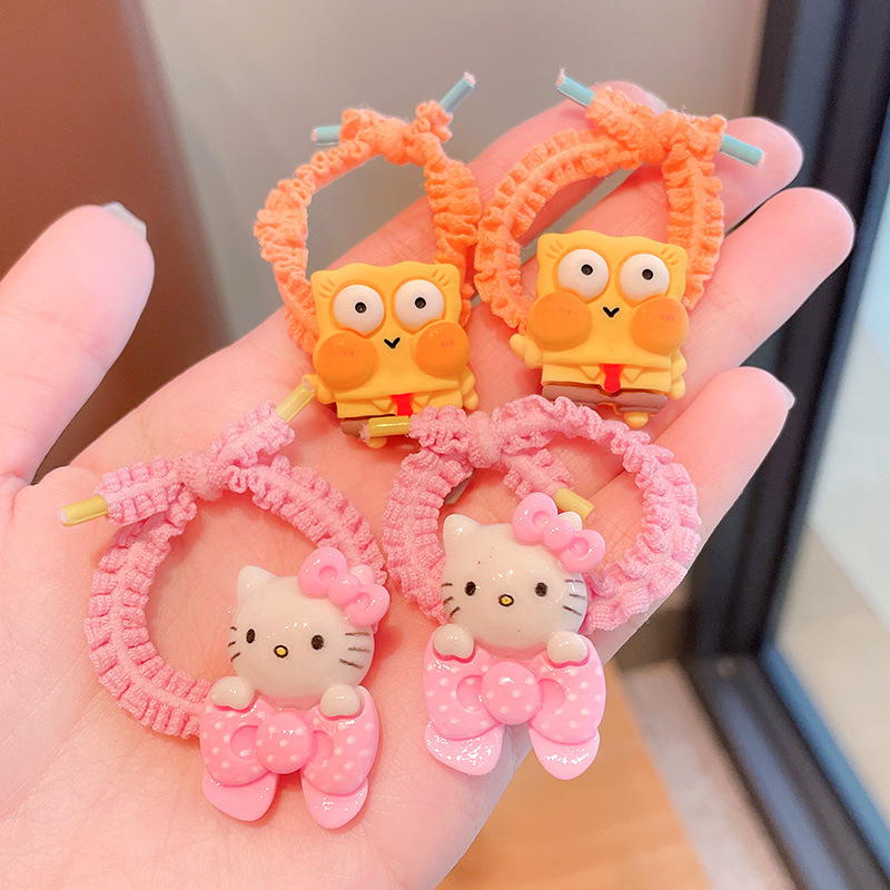 A new small-sized hair tie for children that doesn't damage their hair, a cute and good-looking headpiece with a rubber band and durable headwear Specification drawing