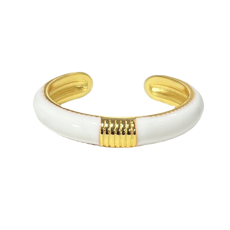 Korean-style exquisite layering, high-end drip glaze, fashionable open ring, women's niche, light luxury, simple and versatile ring Item Picture