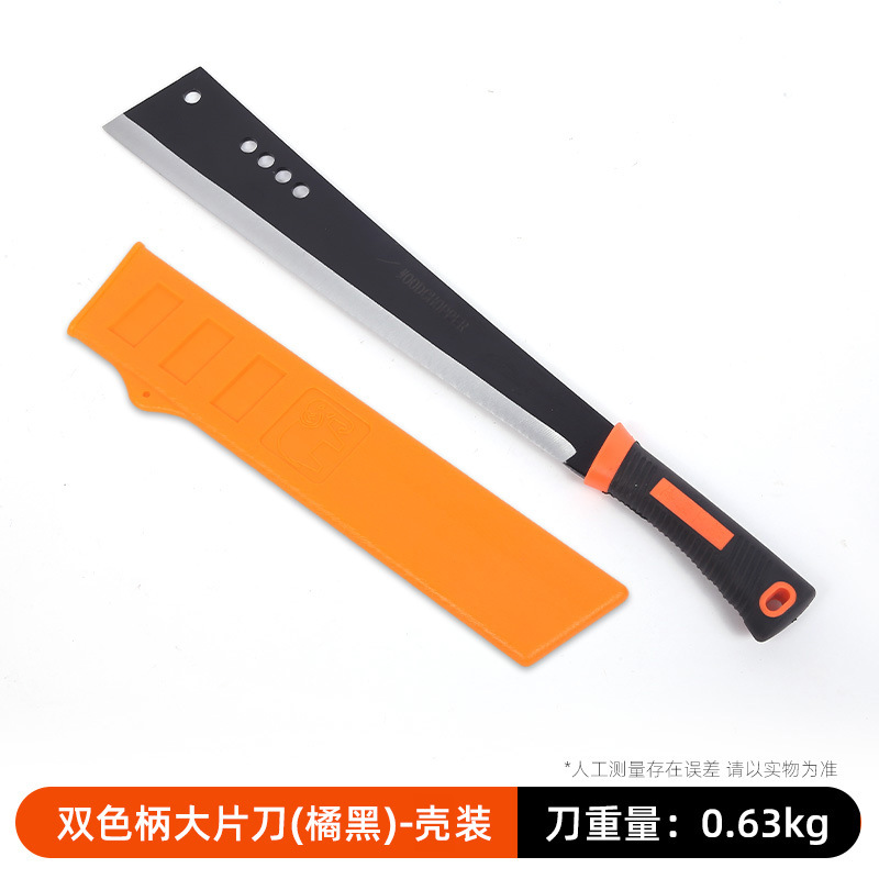 Diesel knife, manganese steel, double-color handle, large knife, woodcutting knife, outdoor tree cutting, agricultural firewood knife, double-cutting mountain opening knife undefined