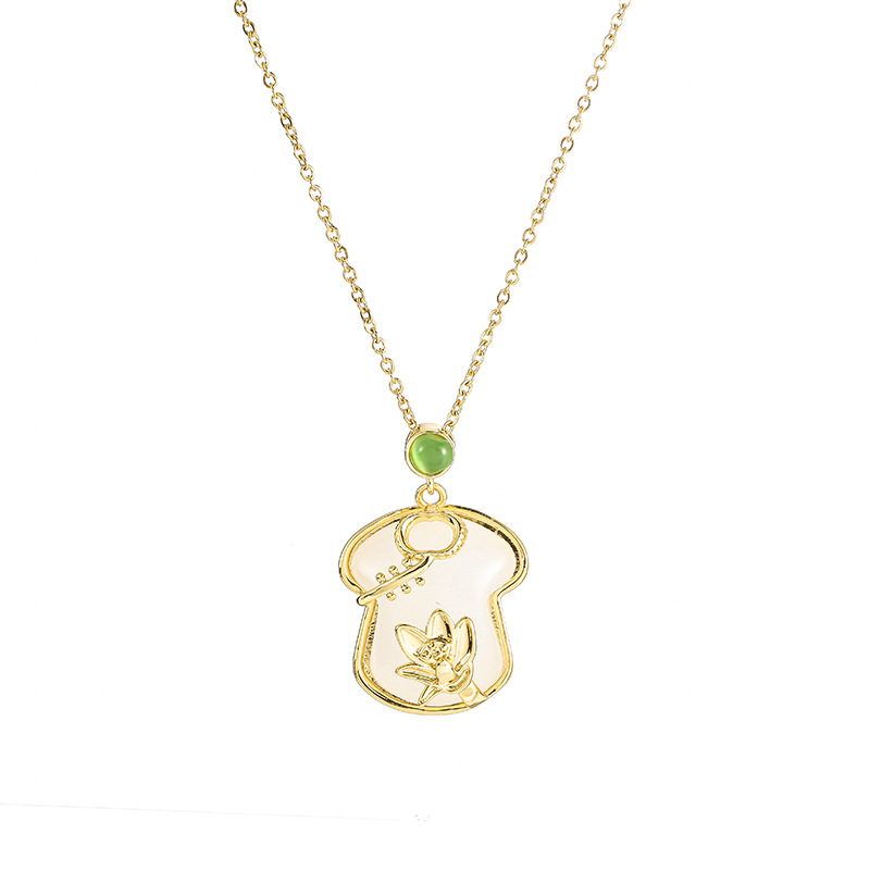 Chinese-style design sense cheongsam pendant, titanium steel necklace, women's Instagram niche real gold electroplated collarbone chain, versatile accessories Item Picture