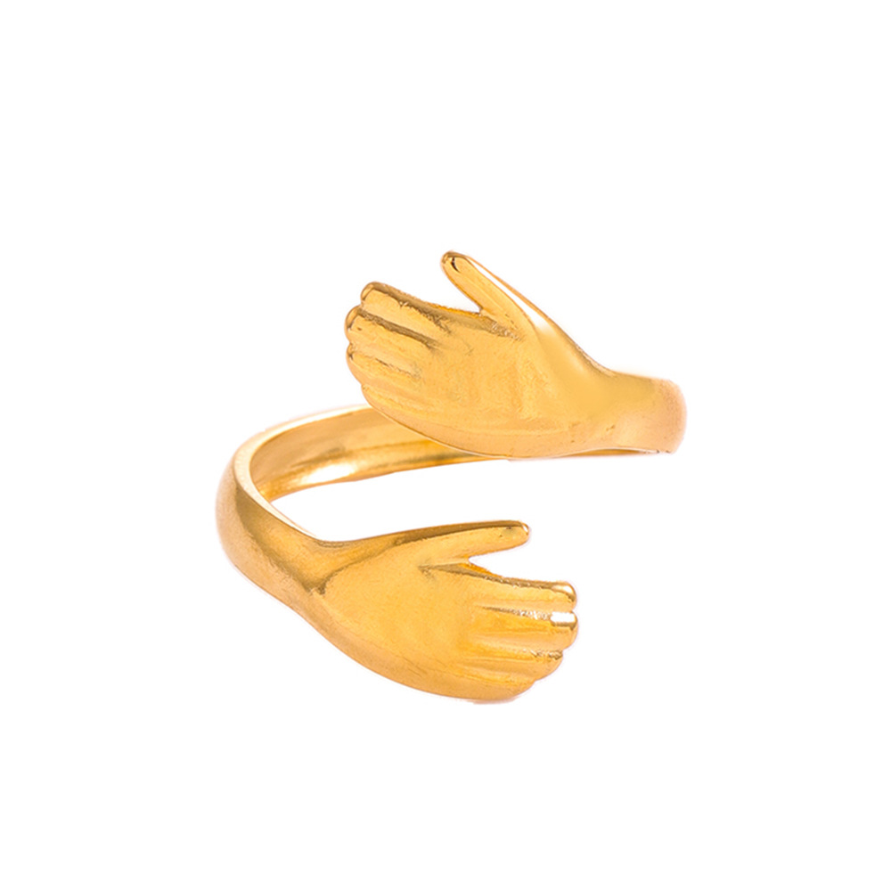 Wholesale of cross-border European and American InS-style open titanium steel rings that do not fade, fashionable heart-shaped smiling face stainless steel rings for women Item Picture