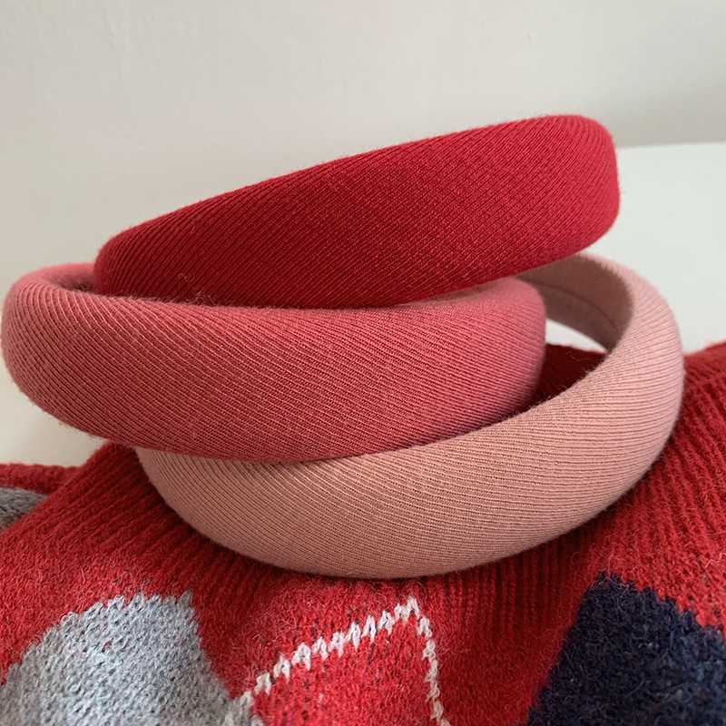 The retro pink series hairband sponge high skull top height-increasing headband is a new style for Korean female Internet celebrities to go out in 2022 details Picture