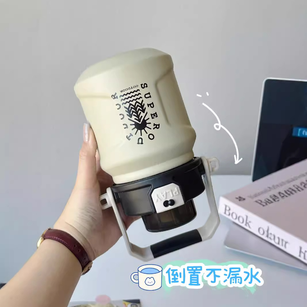 Large-capacity 316 stainless steel insulated cup, popular student, high appearance level, large-belted cup, men's and women's double drinking straw, ton ton pot Application Scenario