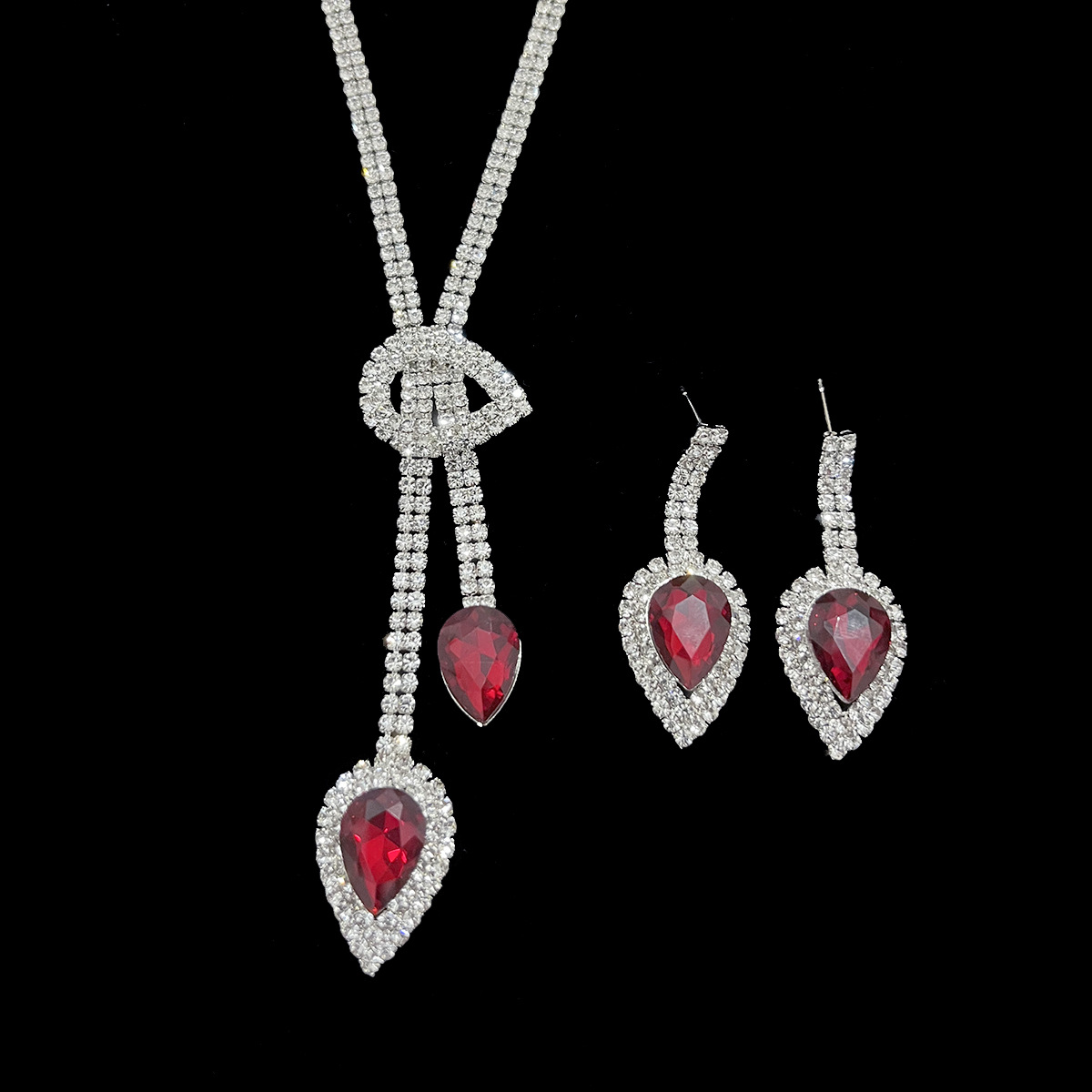 ZN005, a popular cross-border bride set of jewelry, necklace, earrings, bracelet, tassel and water drop necklace in Europe and America Specification drawing