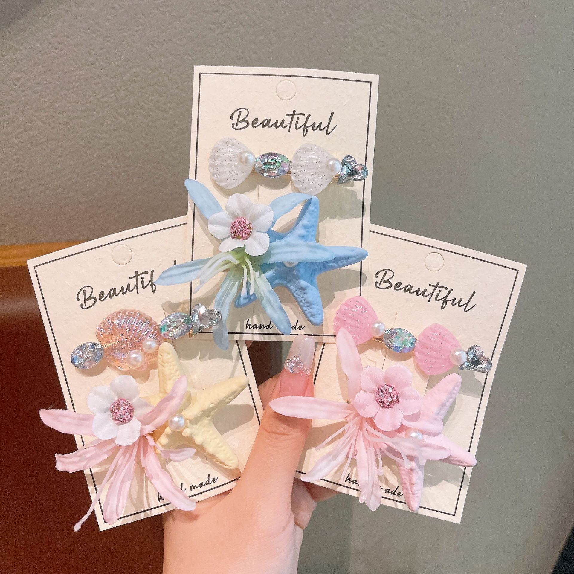 Children's super fairy starfish flower hair clips, girls' updo hair clips, duckbill clips, girls' bangs, broken hair clips, baby hair clips and headwear Specification drawing