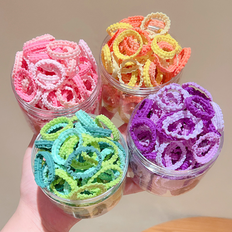 Children's hair ties are not harmful. Colorful canned lace rubber bands, girls' high-elasticity hair ties, baby headbands full figure
