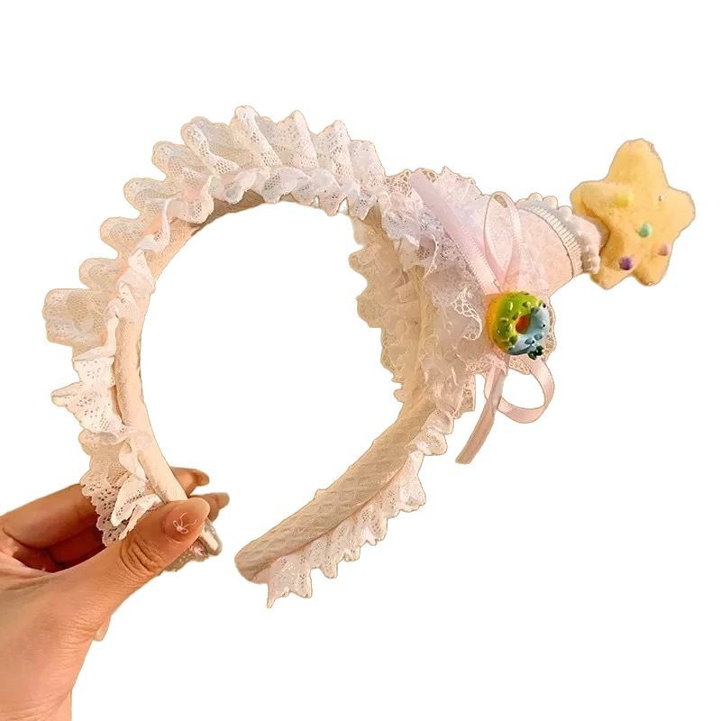 Cute star hat headband, birthday party photo headband, Lolita hairpin, hair clip, top clip, hair accessory, head accessory Item Picture